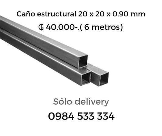 Tubo estructural 20x20x0.90mm - Caño 20x20 Bernal Metalúrgica